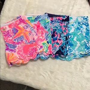 Bundle of 4 scalloped Lilly Pulitzer shorts